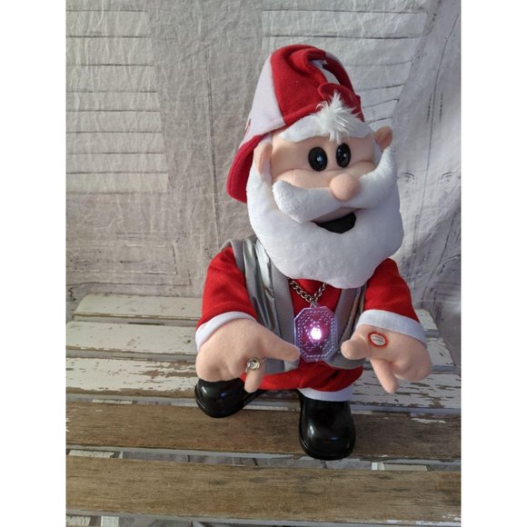 Gemmy Santa rapper getting jiggy with it animated